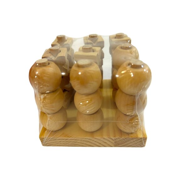 3D Tic Tac Toe Wooden Board Game Vintage Small 3.75” x 3” tall Classic 2-player - Picture 5 of 14